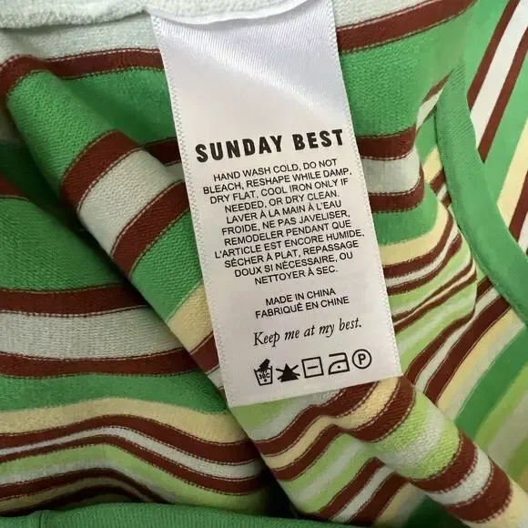 Sunday Best Aritzia Jett Stripe Halter Mini Dress S Retro Bodycon Rave Festival - Picture 6 of 10